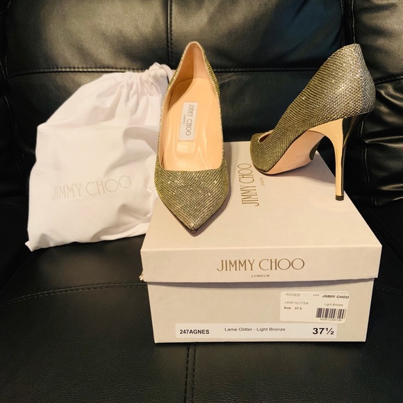 Lame Glitter- Light Bronze Jimmy Choo Heels - Picture 5 of 8